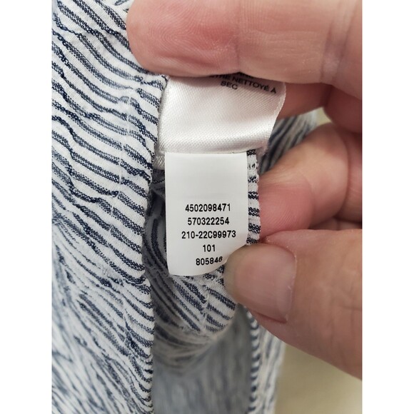 Chico's Cotton Blend Diamond Textured Split Neck Roll-Tab Sleeve Tunic Size 2 L - Picture 8 of 8